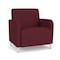 Lesro Siena Lounge Reception Wide Guest Chair, Brushed Steel, OH Wine Upholstery SN1201 - alternate 1